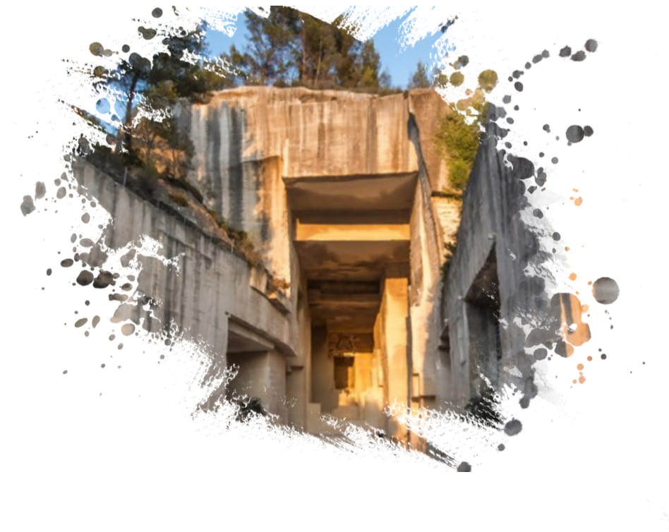 l'entrée des carrières de Lumières