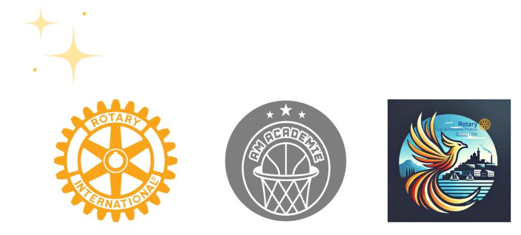 les logos du Rotary International, Rotary Club Marseille Phœnix, AM Académie